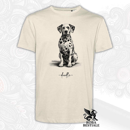 T-Shirt DOODLE - DALMATA - Bianca o Beige, da Uomo o da Donna - dalla XS alla 5XL
