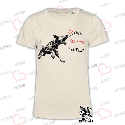 T-Shirt CUTIE - DALMATIAN - White or Beige, for Men or Women - from XS to 5XL
