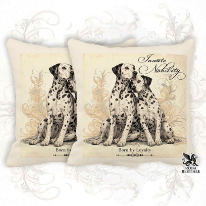 Cuscino NOBILITY - DALMATA Bianco e Nero - 100% Tela di Cotone - 40x40 cm
