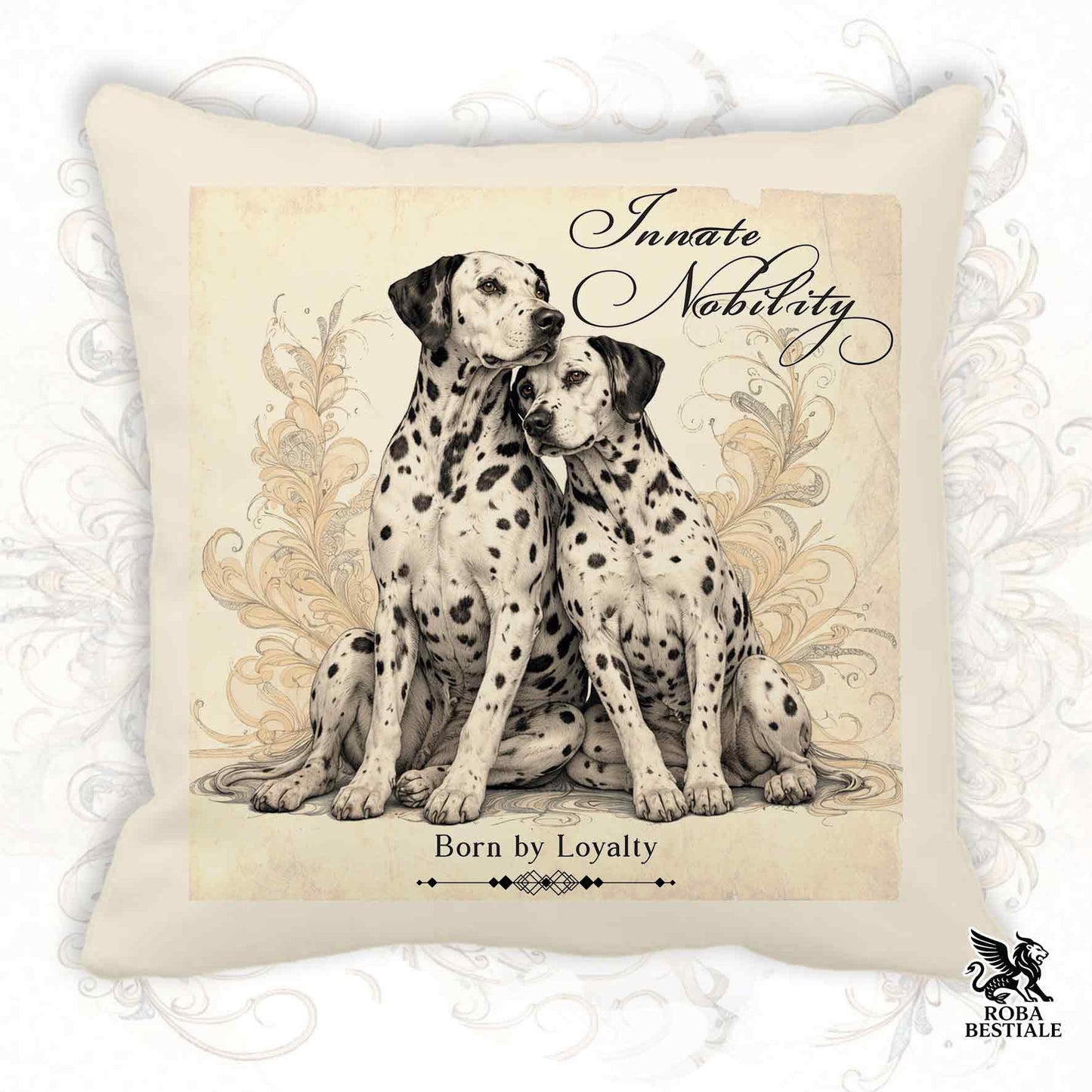 Cuscino NOBILITY - DALMATA Bianco e Nero - 100% Tela di Cotone - 40x40 cm