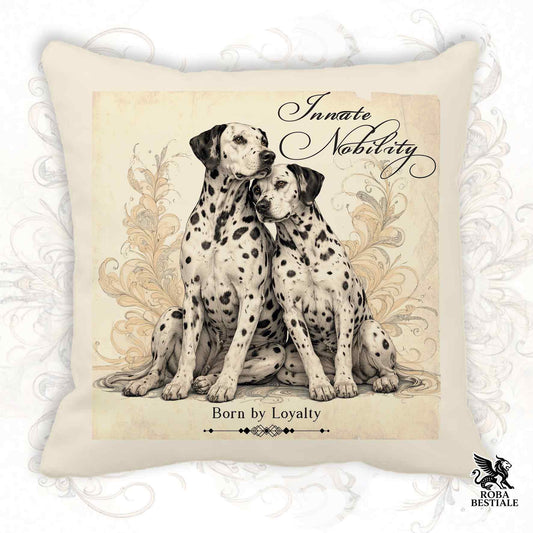 Cuscino NOBILITY - DALMATA Bianco e Nero - 100% Tela di Cotone - 40x40 cm