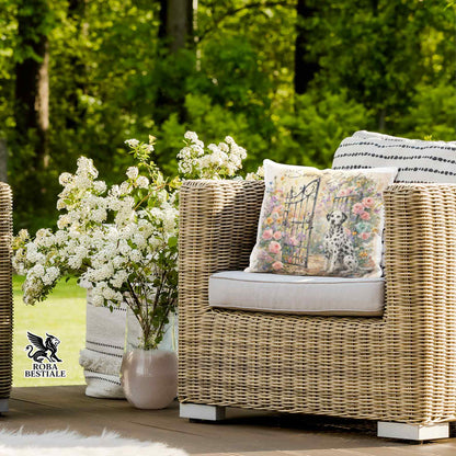 Cuscino SECRET GARDEN - DALMATA Bianco e Nero - 100% Tela di Cotone - 40x40 cm
