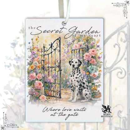 Profumatore SECRET GARDEN - DALMATA Bianco e Nero - In Feltro, con cordino - 7,5 x 10 cm