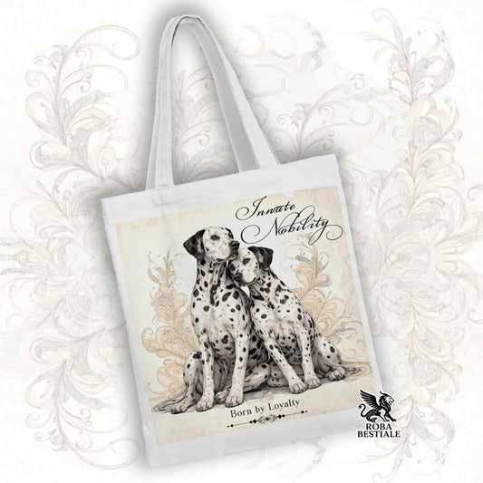 Tote Bag NOBILITY - DALMATA Bianco e Nero - 100% Cotone - Bianca o Beige