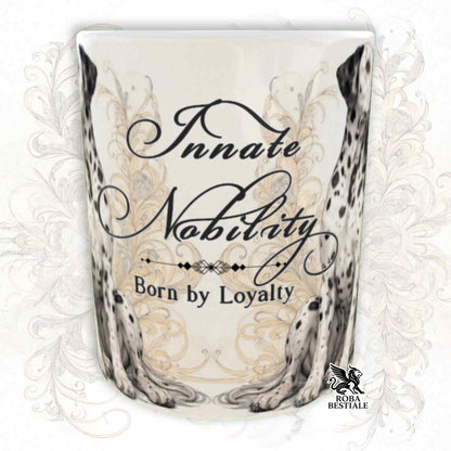 Tazza NOBILITY - DALMATA Bianco e Nero - Manico ORO - 330 ml - in Ceramica