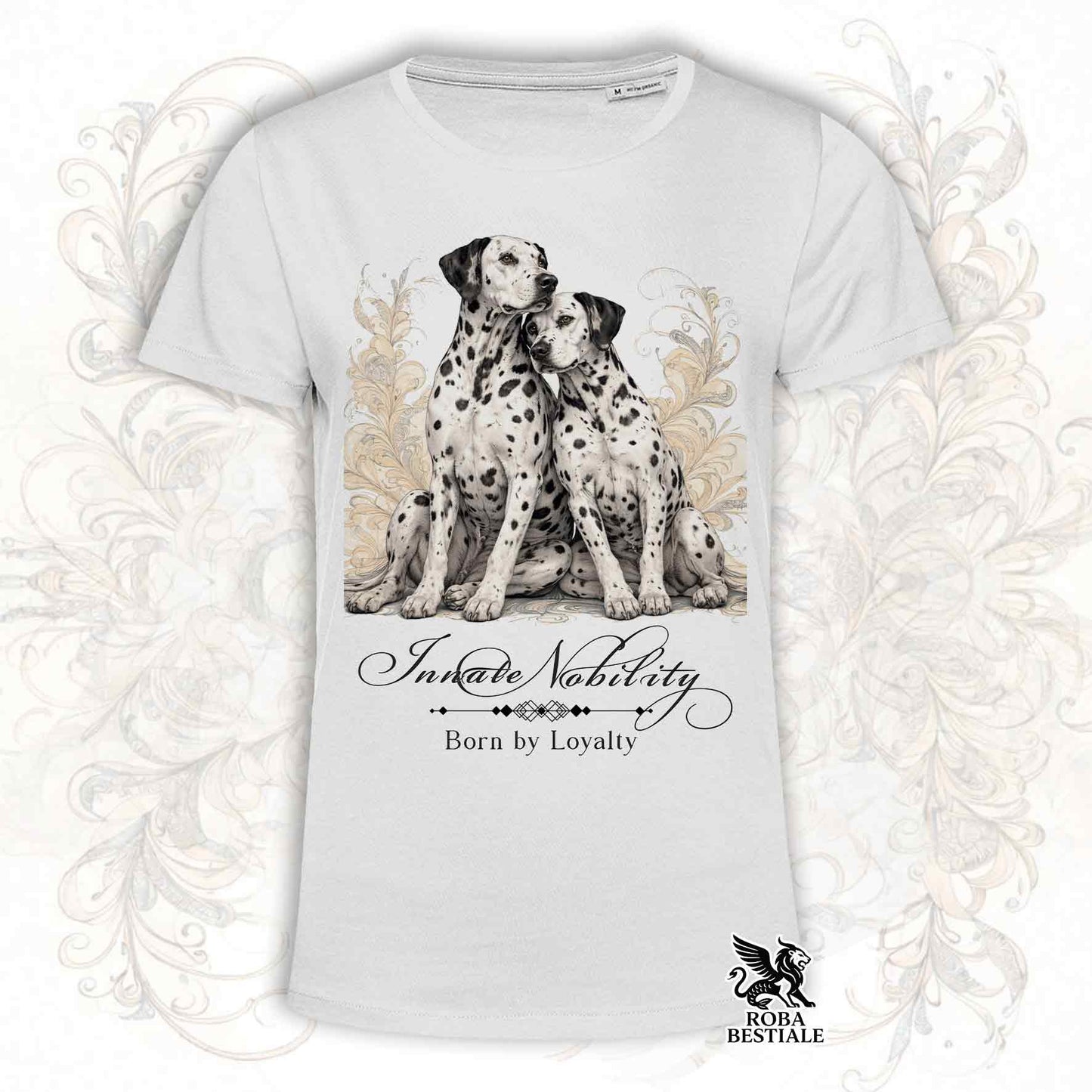 T-Shirt NOBILITY - DALMATA Bianco e Nero - Bianca o Beige, da Uomo o da Donna - dalla XS alla 5XL