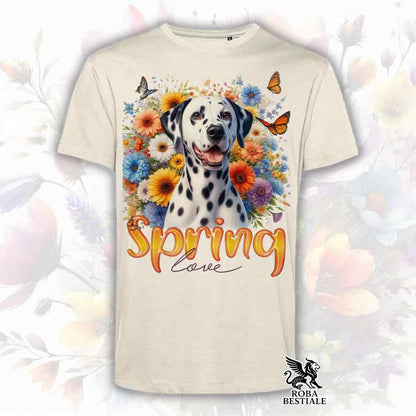 SPRING LOVE T-Shirt - DALMATIAN Black and White - White, Men or Women - XS to 5XL