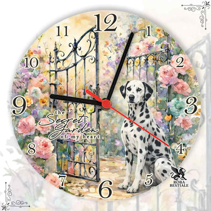Orologio da Muro SECRET GARDEN - DALMATA Bianco e Nero - in MDF - diametro 20 o 30 cm