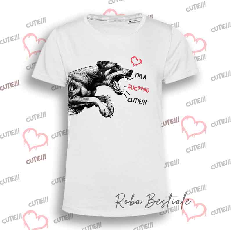 T-Shirt I'M A FUC**NG CUTIE - DOBERMANN - Uomo o Donna - dalla XS alla 5XL