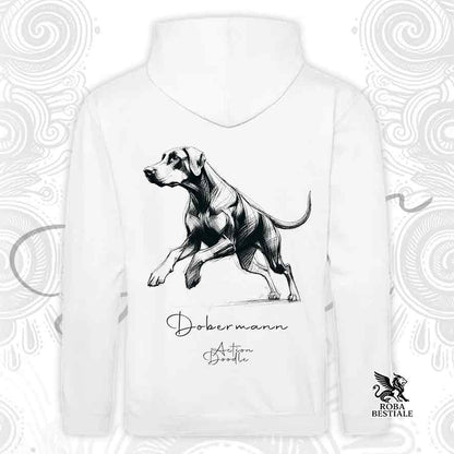 Sweat à capuche ACTION DOODLE - DOBERMANN - Avec capuche et poches kangourou, plusieurs couleurs, Unisexe - du XS au 3XL