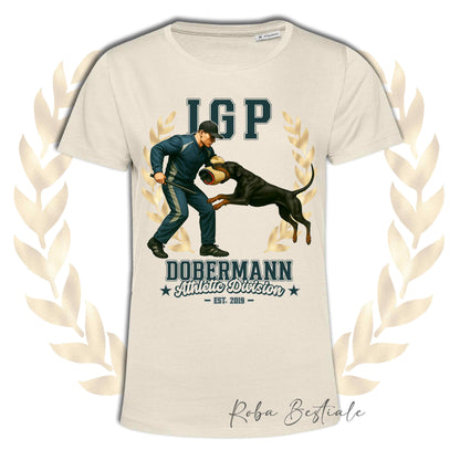 T-Shirt IGP ATTACK - DOBERMANN Nero Focato - Uomo o Donna - dalla XS alla 5XL