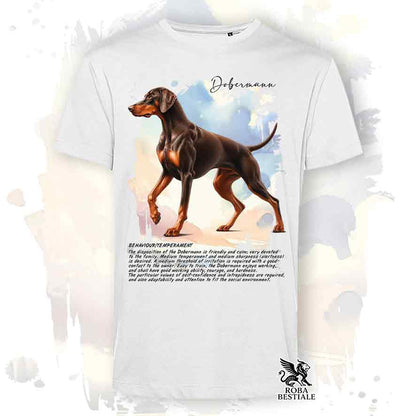 T-Shirt BEHAVIOR - DOBERMANN Marrone Focato - Bianca o Beige, da Uomo o da Donna - dalla XS alla 5X