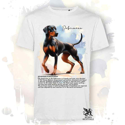 T-Shirt BEHAVIOR - DOBERMANN Nero Focato - Bianca o Beige, da Uomo o da Donna - dalla XS alla 5X