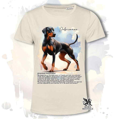 T-Shirt BEHAVIOR - DOBERMANN Nero Focato - Bianca o Beige, da Uomo o da Donna - dalla XS alla 5X