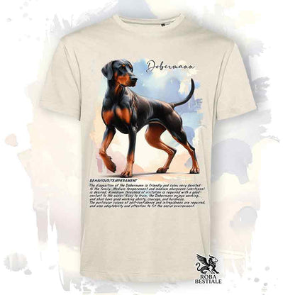 T-Shirt BEHAVIOR - DOBERMANN Nero Focato - Bianca o Beige, da Uomo o da Donna - dalla XS alla 5X
