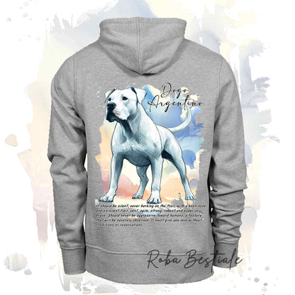 Felpa BEHAVIOR - DOGO ARGENTINO - Standard FCI - Unisex - Grigia - dalla XS alla 3XL