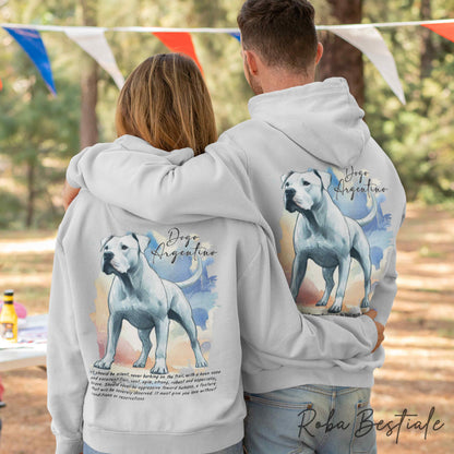 Felpa BEHAVIOR - DOGO ARGENTINO - Standard FCI - Unisex - Grigia - dalla XS alla 3XL
