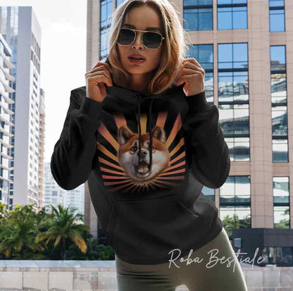 Felpa Invernale WTF?? - AKITA INU Rosso - Con Cappuccio, Nera o Grigia - dalla XS alla 3XL
