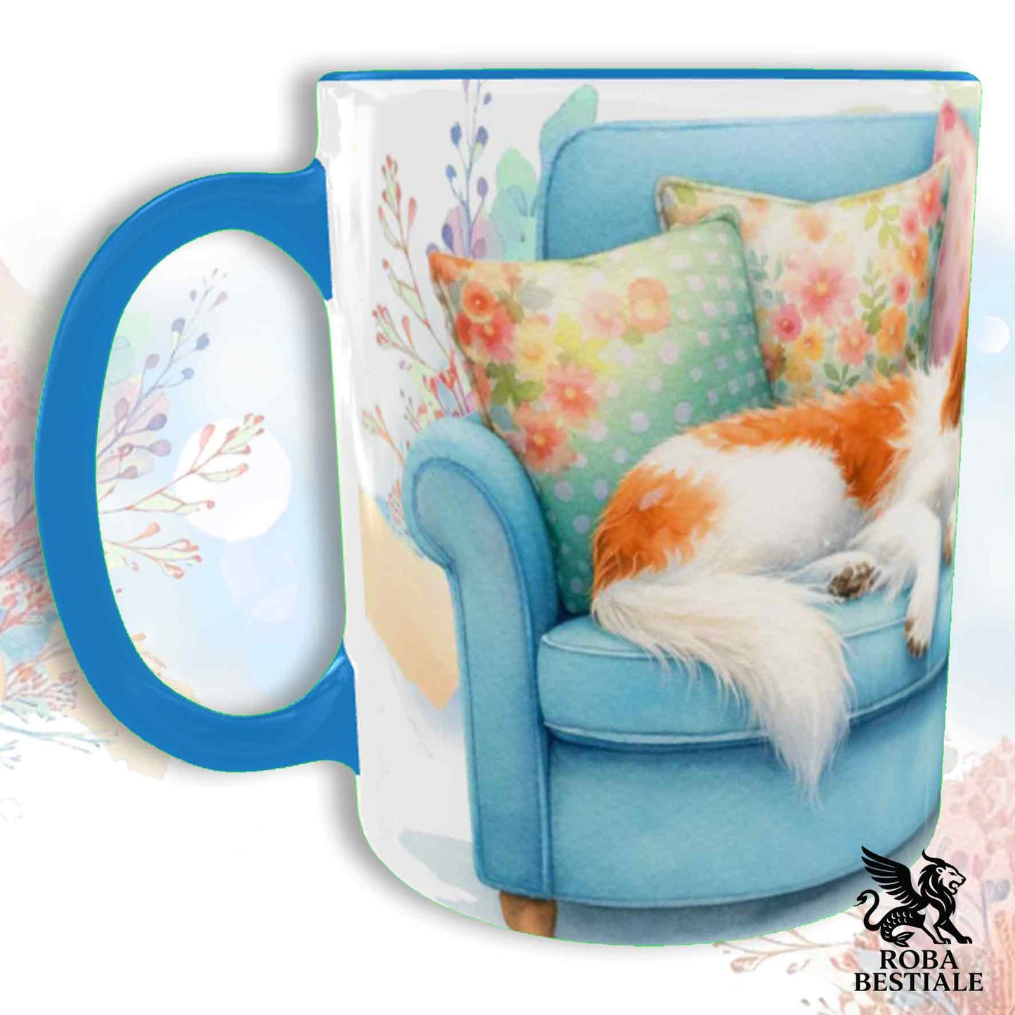 SOFT LIFE Mug - BRITTANY SPANIEL White and Orange - Ceramic, color of your choice - 330 ml