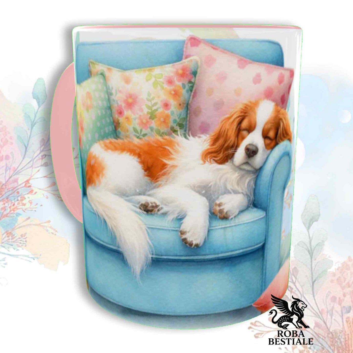 SOFT LIFE Mug - BRITTANY SPANIEL White and Orange - Ceramic, color of your choice - 330 ml