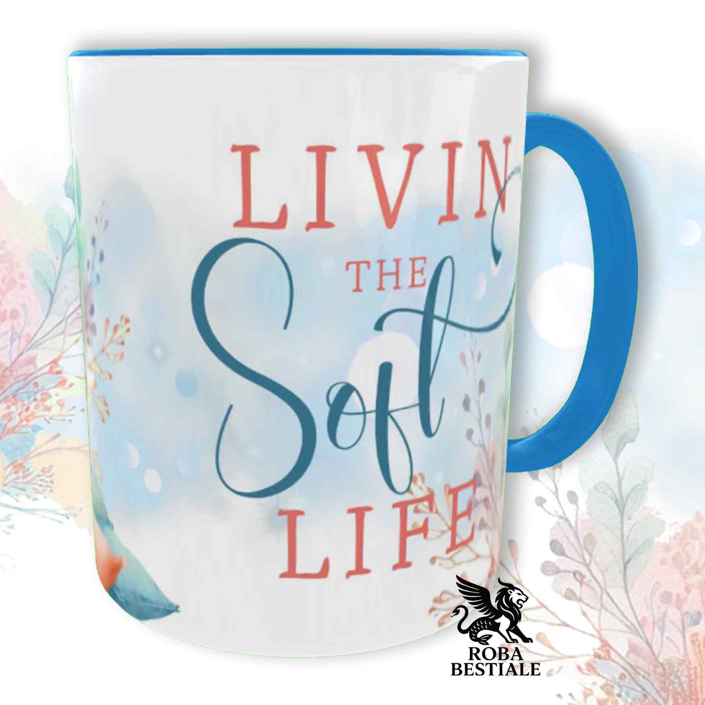 Tazza SOFT LIFE - EPAGNEUL BRETON Bianco e Marrone - In Ceramica, colore a scelta - 330 ml