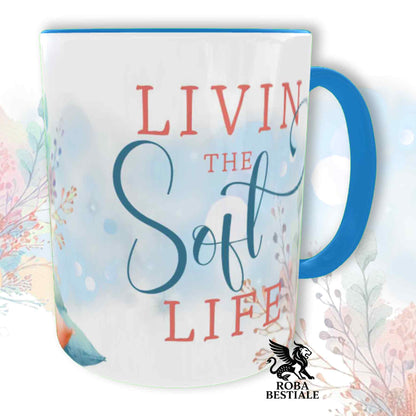 Tazza SOFT LIFE - EPAGNEUL BRETON Bianco e Marrone - In Ceramica, colore a scelta - 330 ml