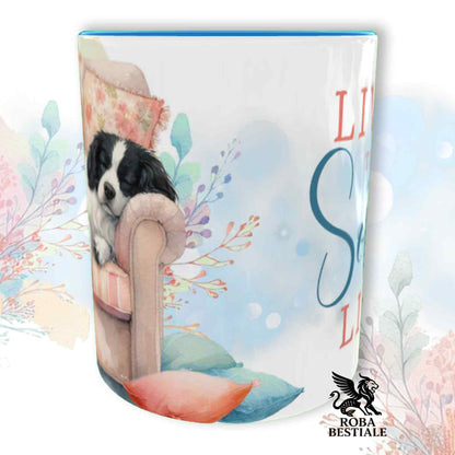 Tazza SOFT LIFE - EPAGNEUL BRETON Bianco e Nero - In Ceramica, colore a scelta - 330 ml