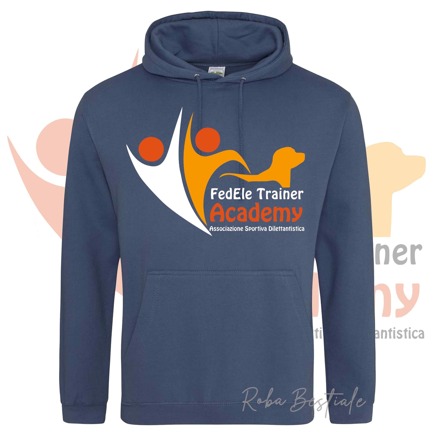 Felpa Invernale FEDELE Trainer Academy - Tanti toni di BLU! Con Cappuccio - dalla XS alla 3XL