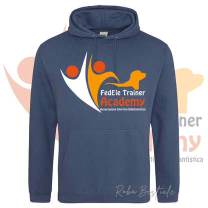 Felpa Invernale FEDELE Trainer Academy - Tanti toni di BLU! Con Cappuccio - dalla XS alla 3XL