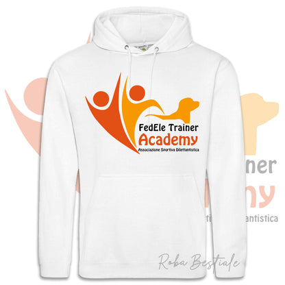 Felpa Invernale FEDELE Trainer Academy - Nera o Bianca, con Cappuccio - dalla XS alla 5XL