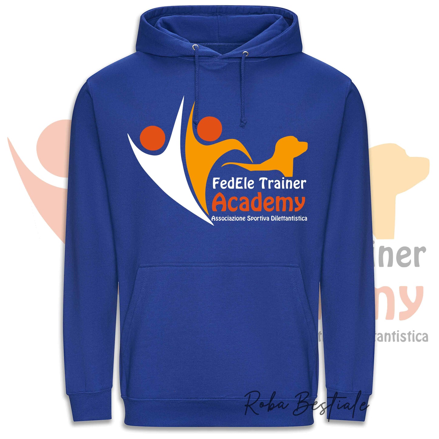 Felpa Invernale FEDELE Trainer Academy - Tanti toni di BLU! Con Cappuccio - dalla XS alla 3XL