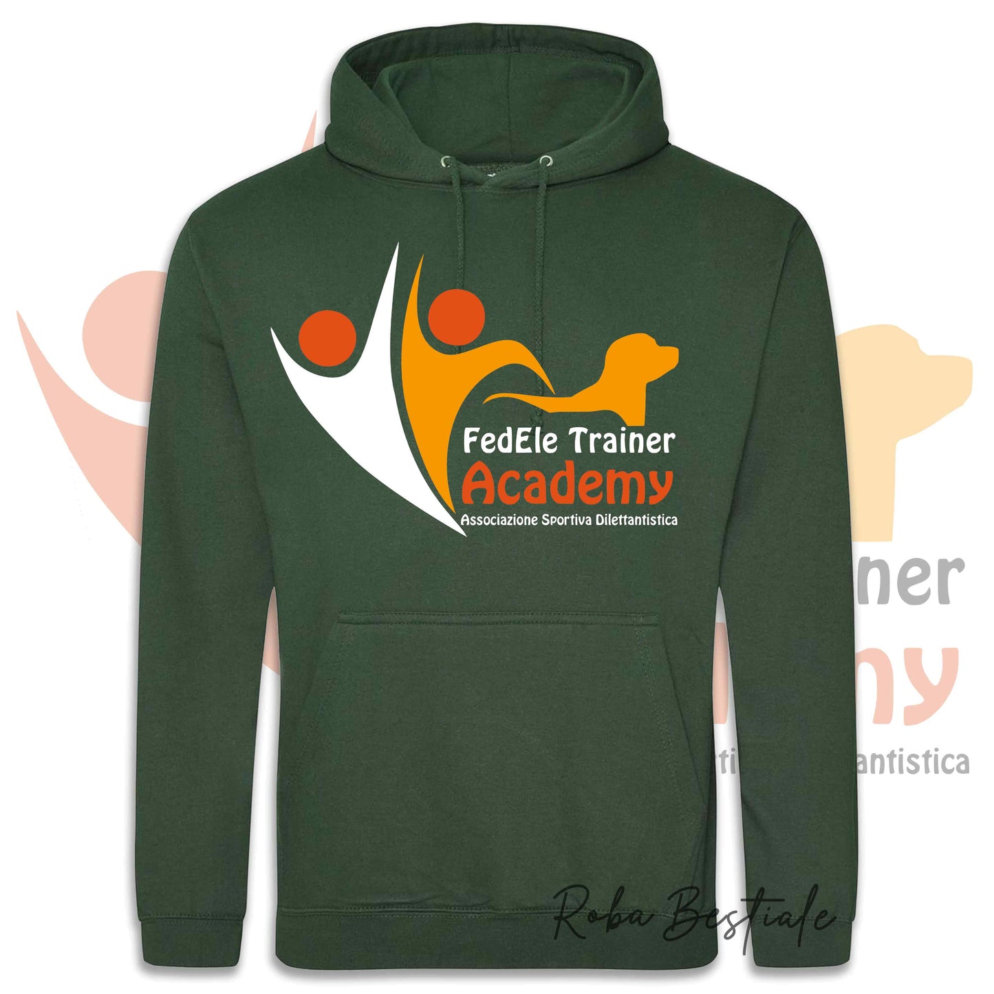 Felpa Invernale FEDELE Trainer Academy - Tanti toni di VERDE! Con Cappuccio - dalla XS alla 3XL