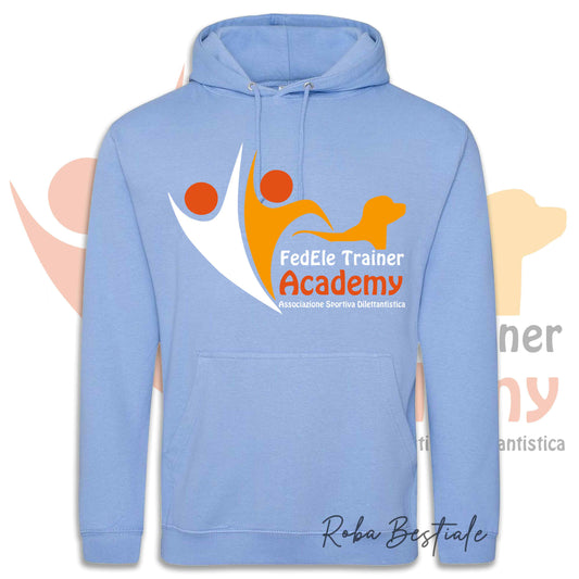 Felpa Invernale FEDELE Trainer Academy - Tanti toni di BLU! Con Cappuccio - dalla XS alla 3XL