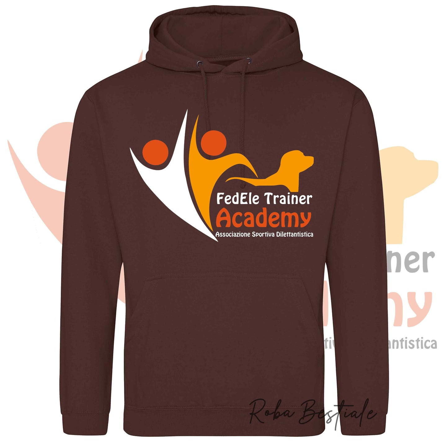 Felpa Invernale FEDELE - Trainer Academy - Tanti toni di MARRONE! Con Cappuccio - dalla XS alla 3XL