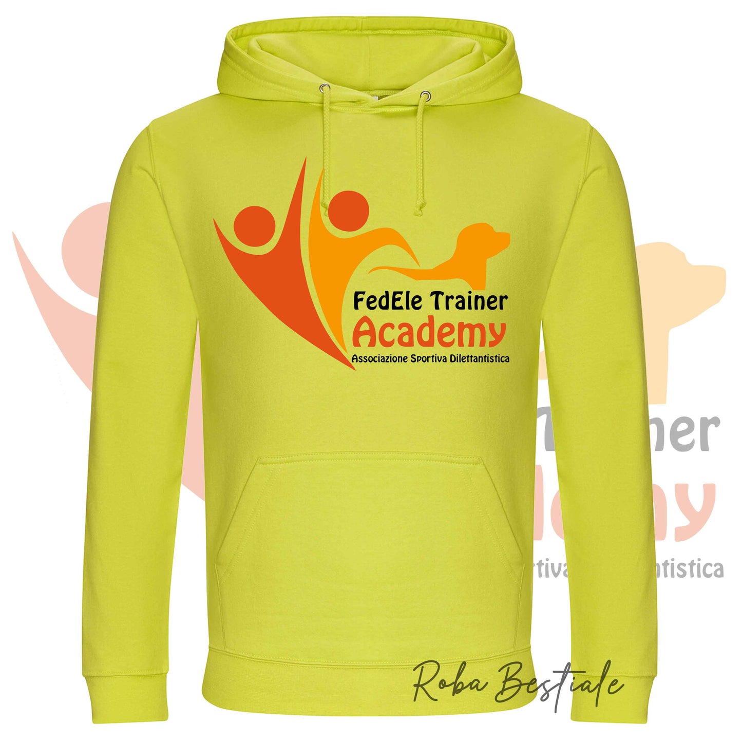 Felpa Invernale FEDELE - Trainer Academy - Tanti toni di GIALLO! Con Cappuccio - dalla XS alla 3XL
