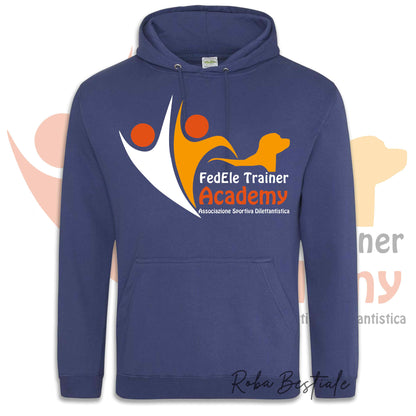 Felpa Invernale FEDELE Trainer Academy - Tanti toni di BLU! Con Cappuccio - dalla XS alla 3XL