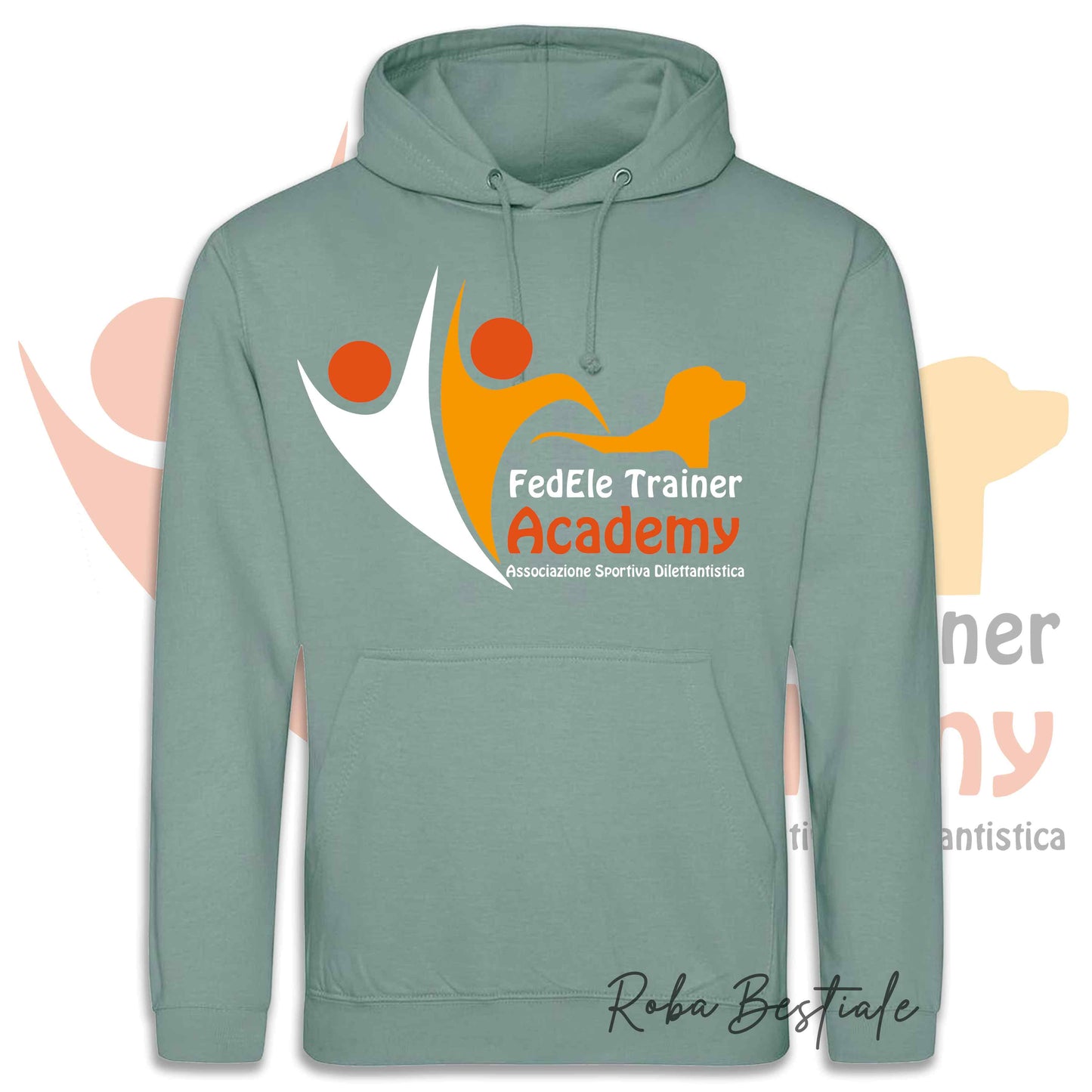 Felpa Invernale FEDELE Trainer Academy - Tanti toni di VERDE! Con Cappuccio - dalla XS alla 3XL