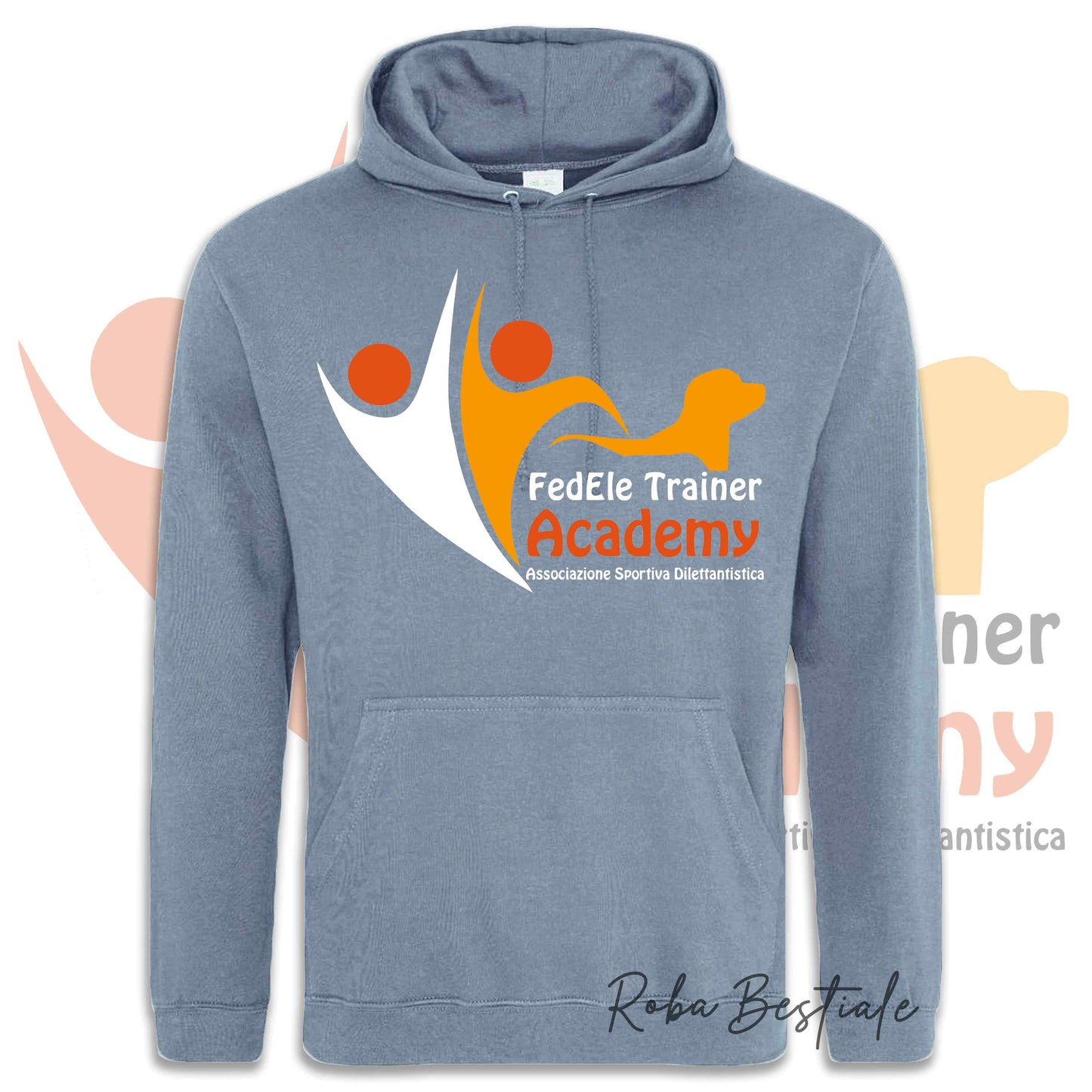 Felpa Invernale FEDELE Trainer Academy - Tanti toni di BLU! Con Cappuccio - dalla XS alla 3XL