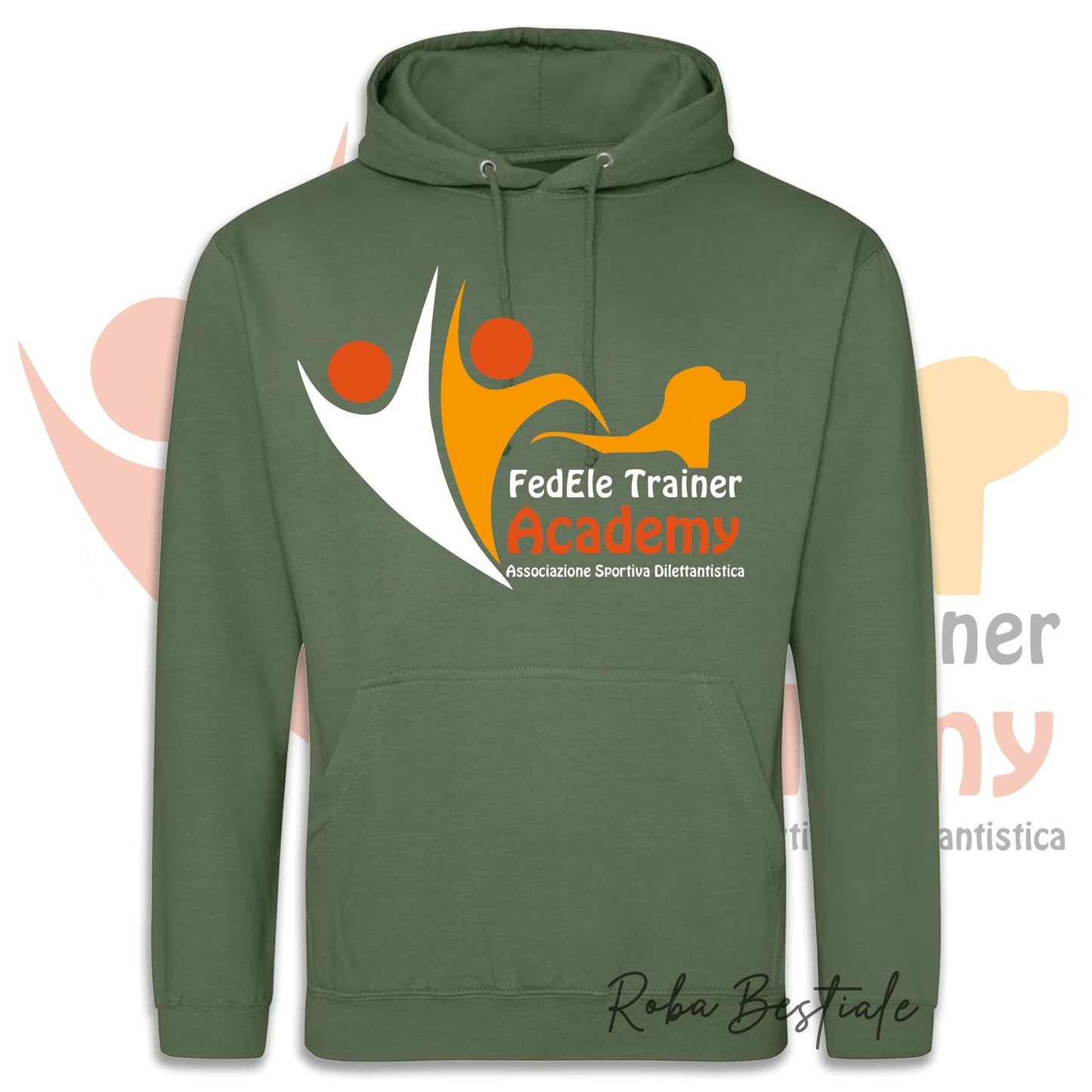 Felpa Invernale FEDELE Trainer Academy - Tanti toni di VERDE! Con Cappuccio - dalla XS alla 3XL