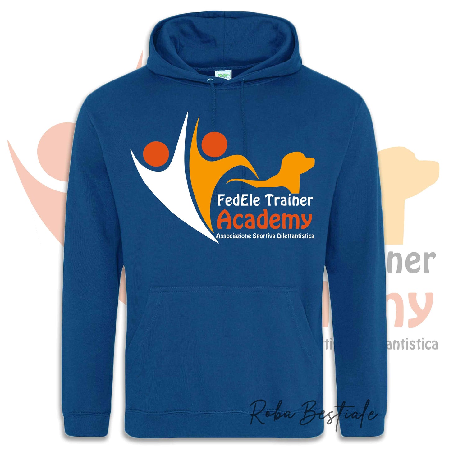 Felpa Invernale FEDELE Trainer Academy - Tanti toni di BLU! Con Cappuccio - dalla XS alla 3XL
