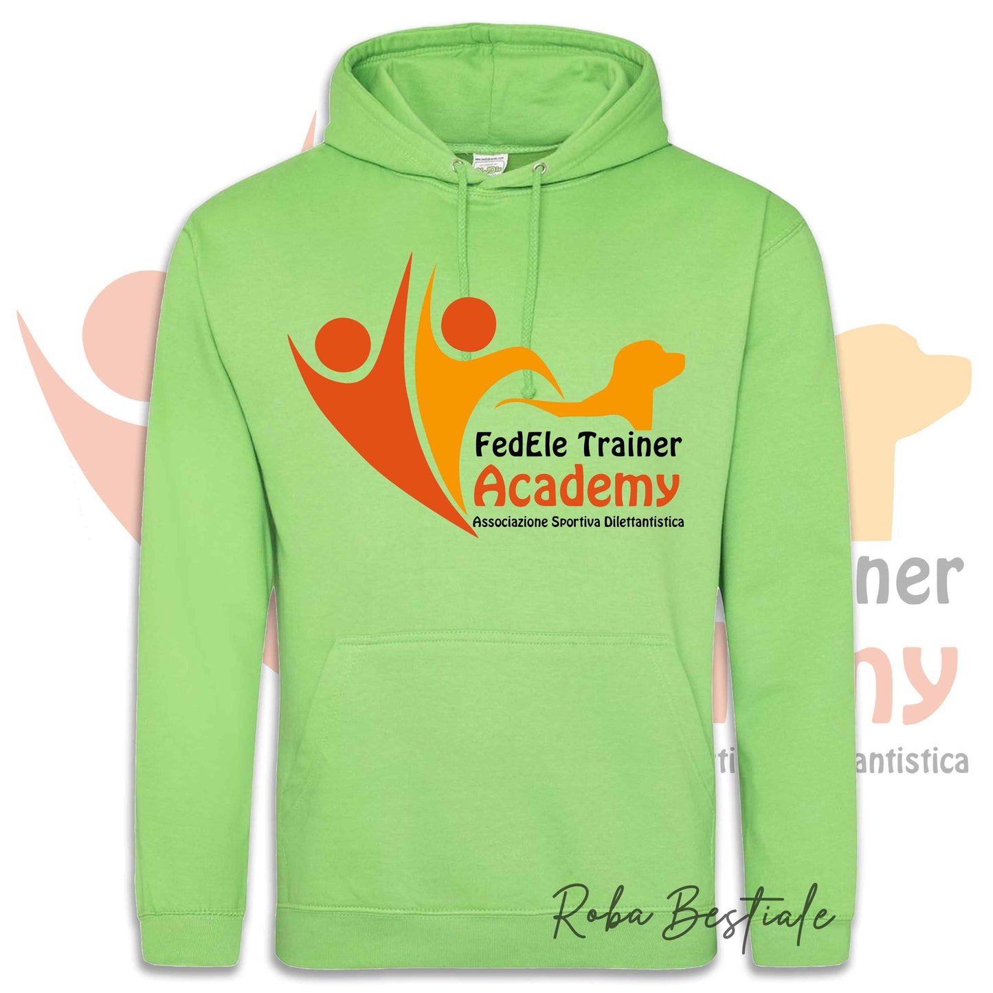 Felpa Invernale FEDELE Trainer Academy - Tanti toni di VERDE! Con Cappuccio - dalla XS alla 3XL