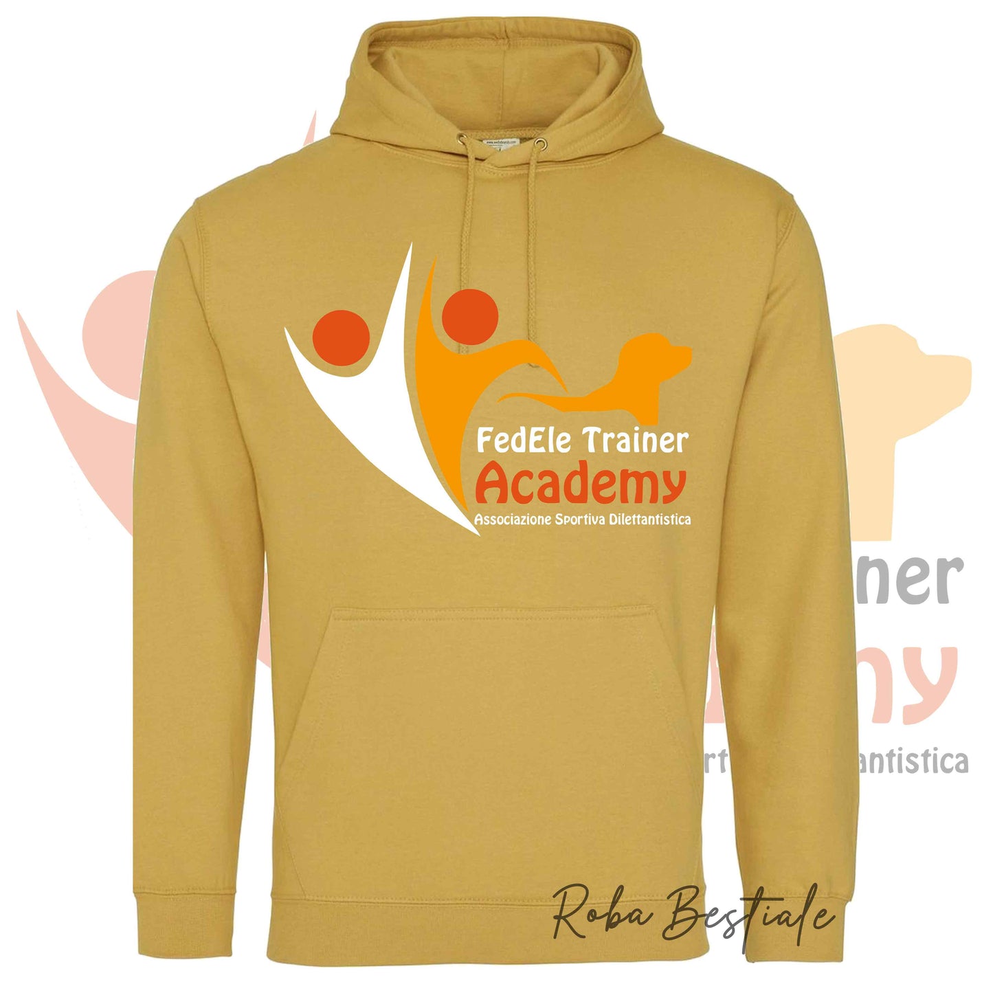 Felpa Invernale FEDELE - Trainer Academy - Tanti toni di GIALLO! Con Cappuccio - dalla XS alla 3XL