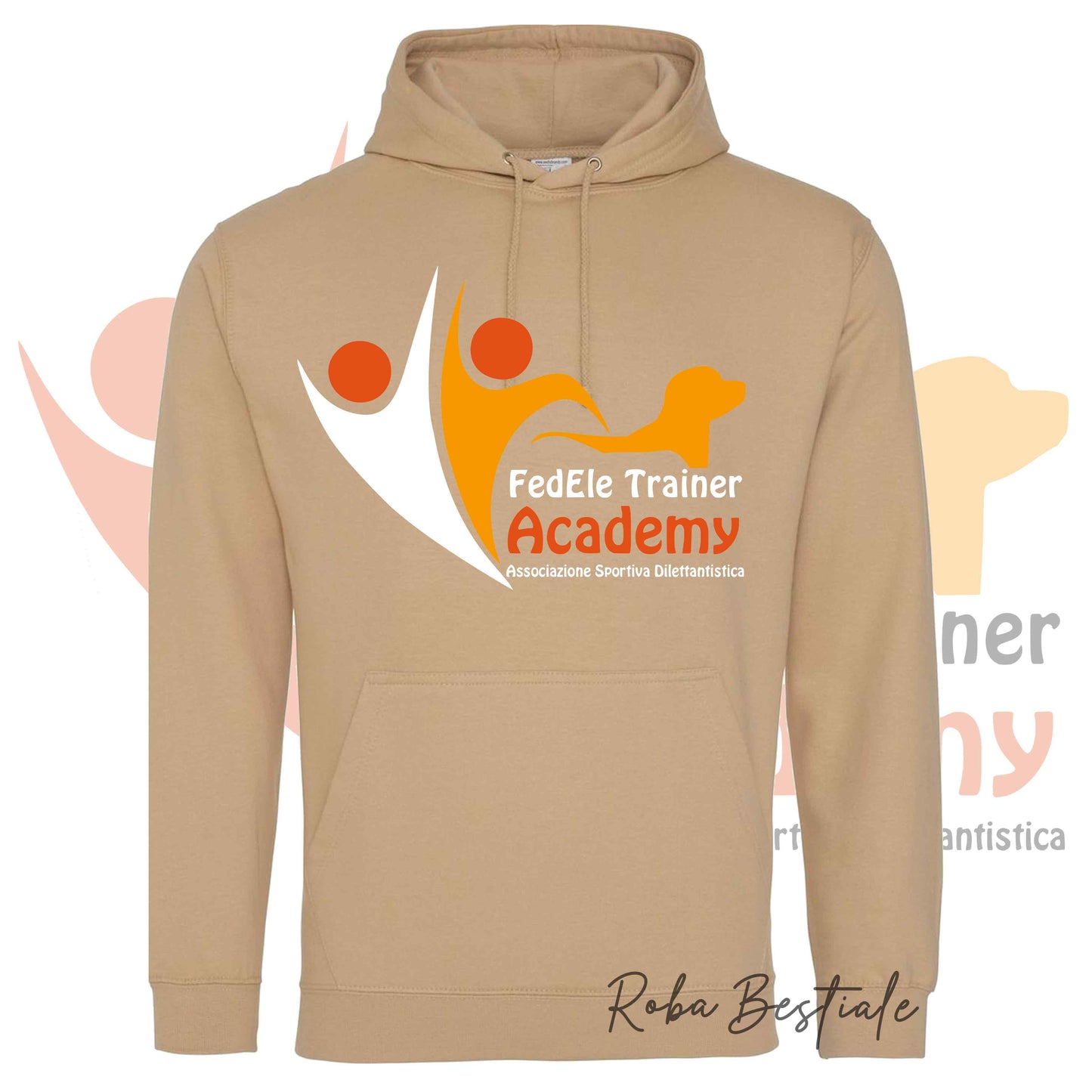 Felpa Invernale FEDELE - Trainer Academy - Tanti toni di MARRONE! Con Cappuccio - dalla XS alla 3XL