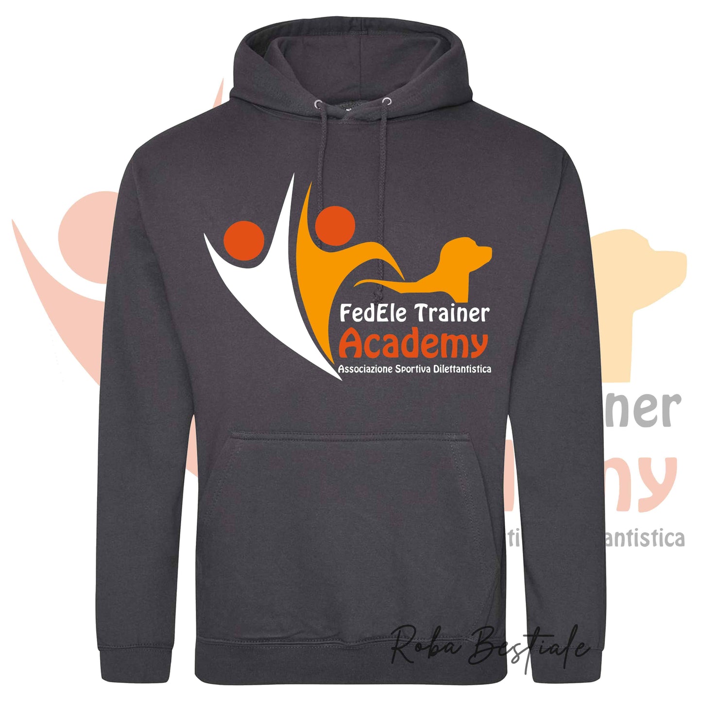 Felpa Invernale FEDELE Trainer Academy - Tanti toni di GRIGIO! Con Cappuccio - dalla XS alla 3XL