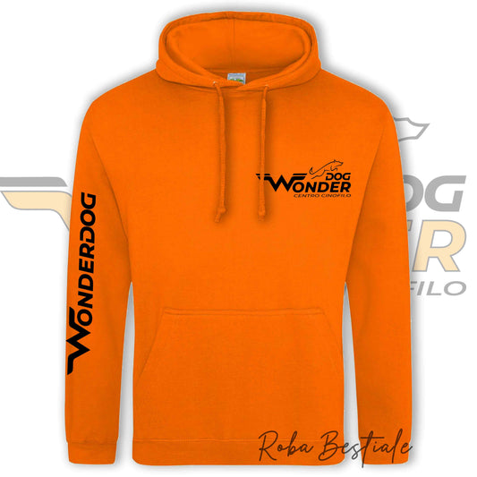 Felpa Invernale WONDERDOG - ARANCIONE, Felpata, Con Cappuccio - UNISEX - dalla XS alla 3XL