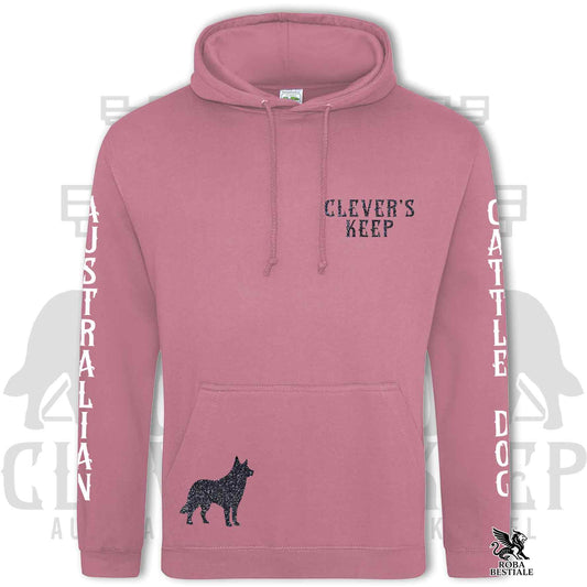 Felpa CLEVER'S KEEP Kennel - dettagli NERO GLITTER - Con Cappuccio e Tasconi, Unisex, in Tanti Colori! - dalla XS alla 5XL