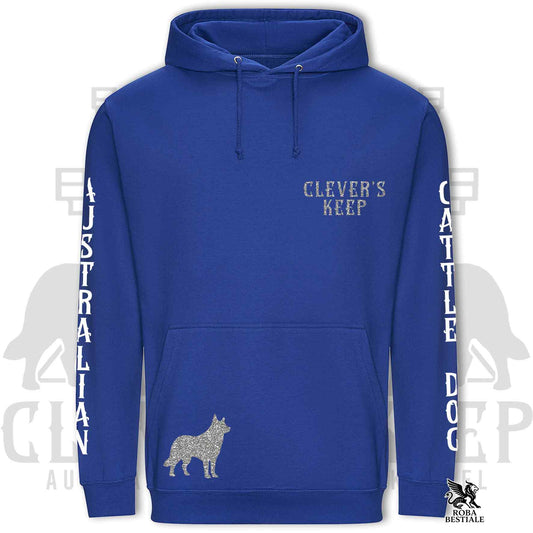Felpa CLEVER'S KEEP Kennel - dettagli SILVER GLITTER - Con Cappuccio e Tasconi, Unisex, in Tanti Colori! - dalla XS alla 5XL