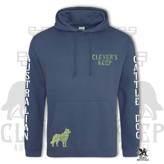 Felpa CLEVER'S KEEP - dettagli GLITTER VERDE - Con Cappuccio e Tasconi, Unisex, in Tanti Colori! - dalla XS alla 5XL
