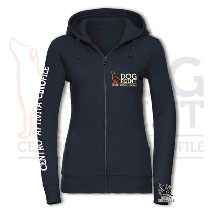 Felpa DOG POINT - Blue Nvy - Con Cappuccio e Full Zip, Uomo o Donna - dalla XS alla 5XL