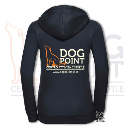 Felpa DOG POINT - Blue Nvy - Con Cappuccio e Full Zip, Uomo o Donna - dalla XS alla 5XL